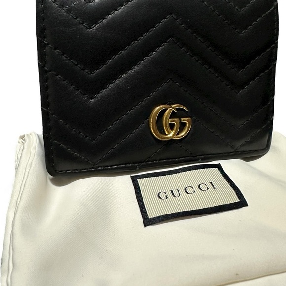 Gucci GG Marmont Black Compact Calfskin Leather Wallet - Picture 11 of 14